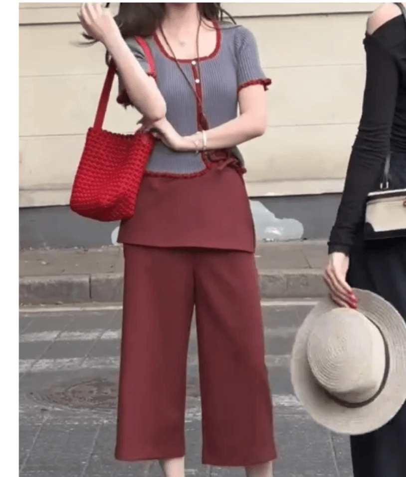 新款时尚气质上衣百搭洋气裤子潮流女装1