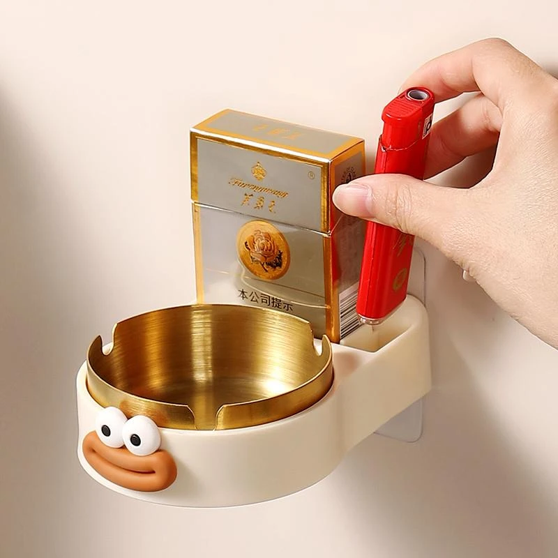 家用壁挂式烟灰缸厕所免打孔墙面防飞烟灰盒创意高级感男朋友礼物