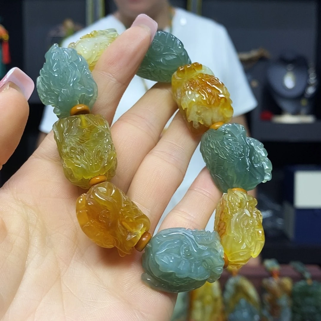 未镶嵌岫玉挂件吊坠手链