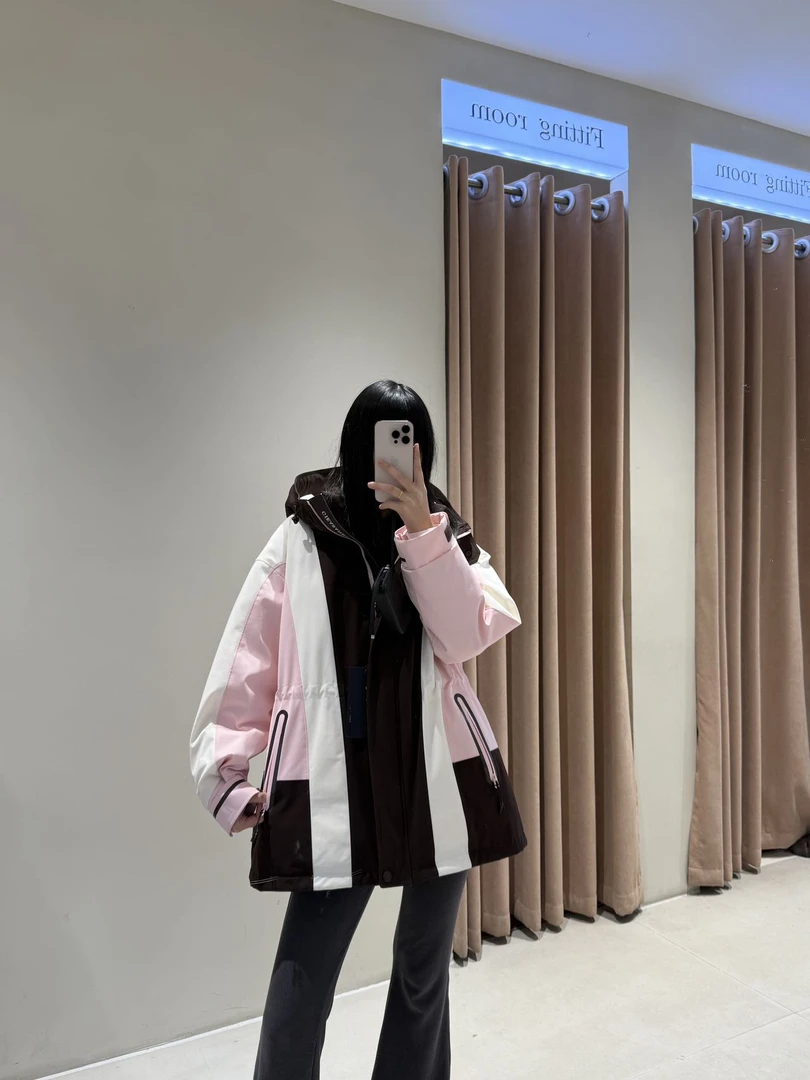 【PSX-9794】白鸭绒见外包装插肩袖优等品长袖户外撞色冬季运动冲锋