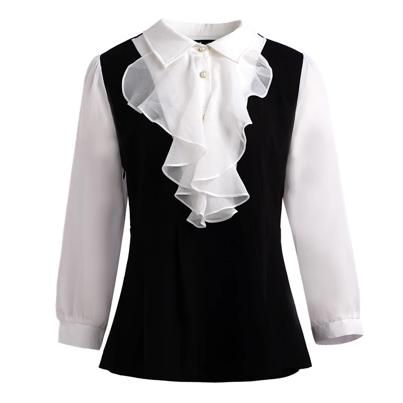 20059A品牌大码女装春季新款洋气时尚显瘦遮肉高级感气质衬衫上衣