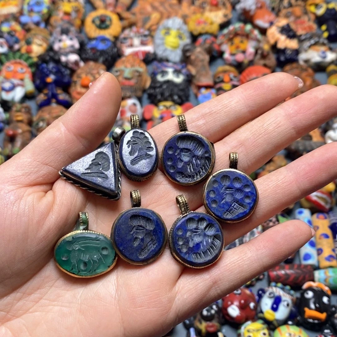 琉璃颈饰印度尼西亚配件一组