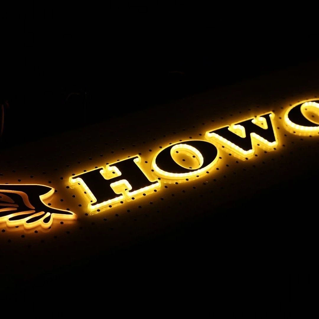 重汽豪沃TX/T7H/TH7不锈钢发光字母HOWO24伏改装发光字母装饰灯标