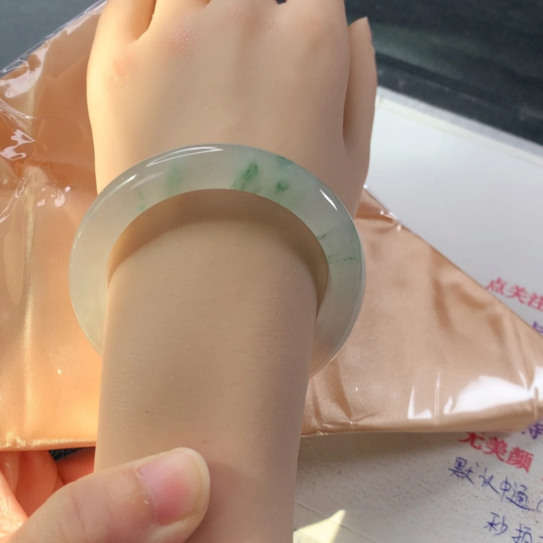 未镶嵌手镯翡翠冰透起荧光冰飘花296