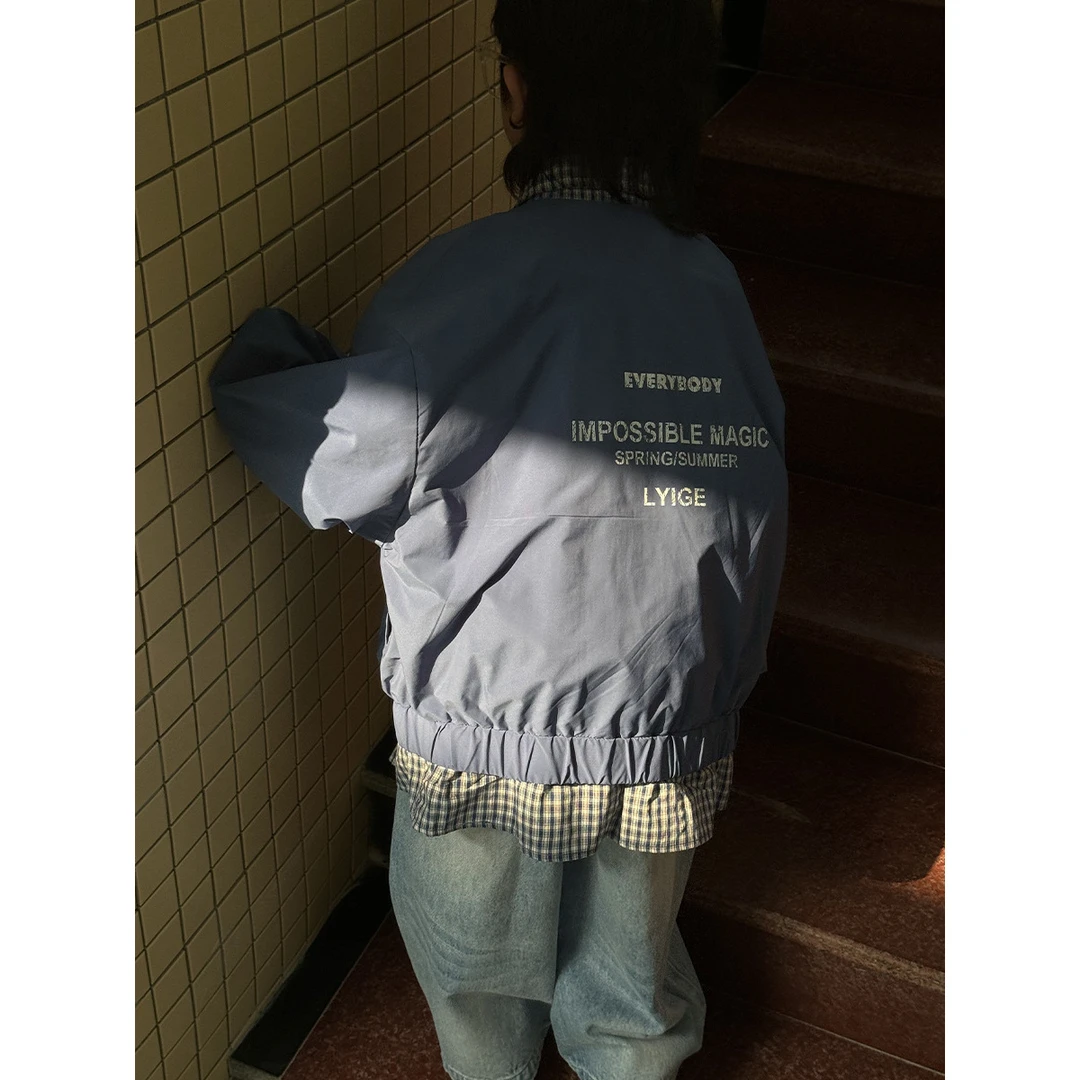 【福利款】儿童夹克外套2025年春秋新款假两件拉链上衣男孩韩版衣服
