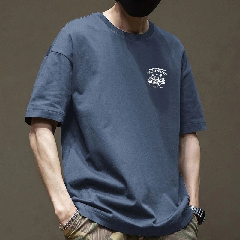 夏季新款纯棉短袖男潮流潮牌ins网红痞帅圆领T恤百搭帅气体恤