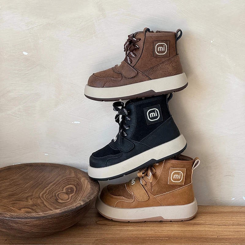 女童鞋加绒二棉靴子2025年秋冬新款时尚儿童鞋百搭洋气棉靴-3306