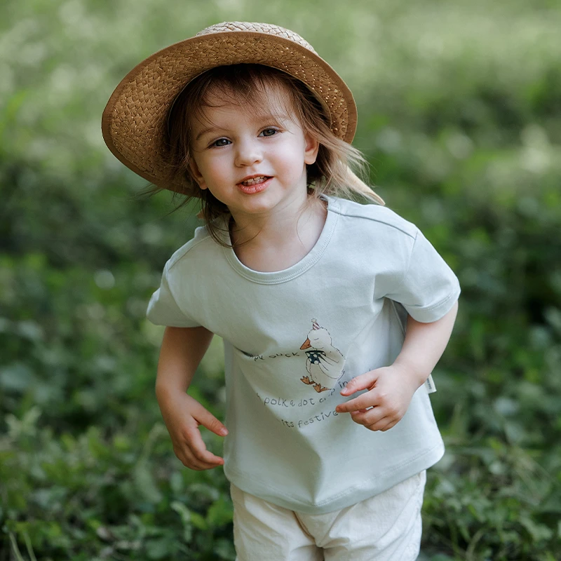 OAK FAMILY夏季宝宝童装棉T恤男童女童短袖上衣打底衫