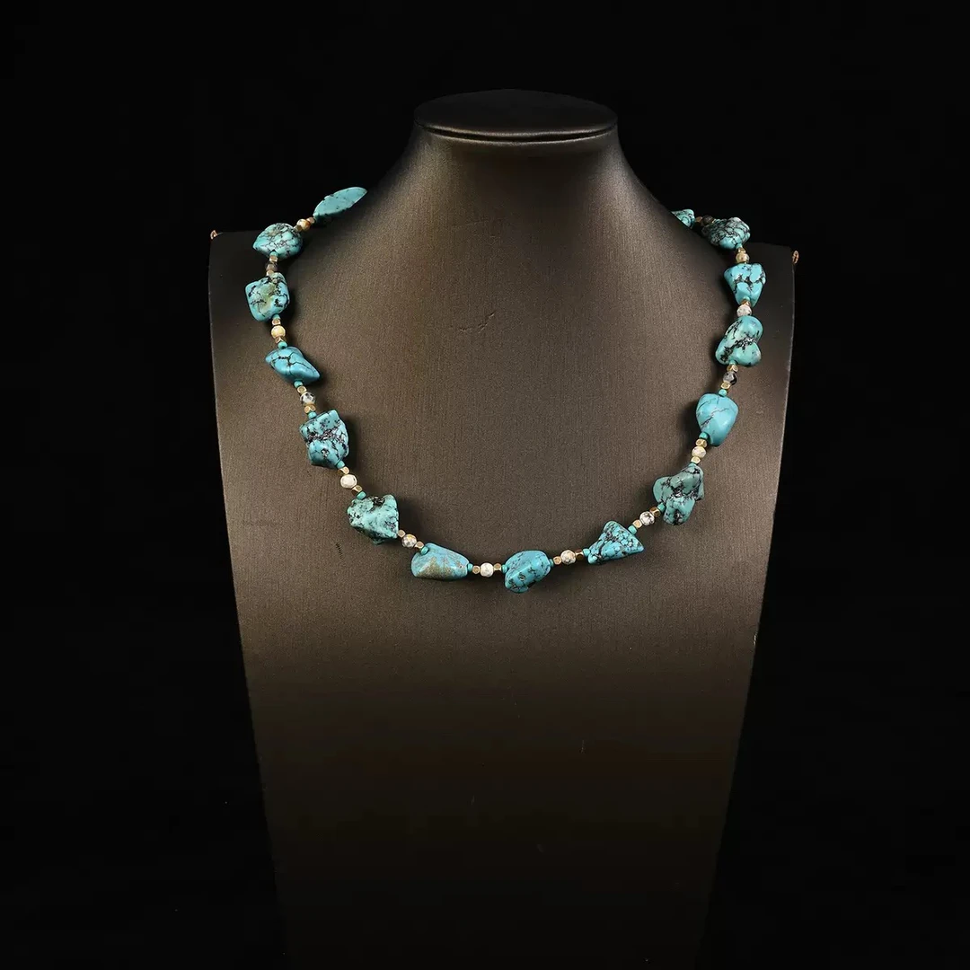 合金石英石项链 合金彩色颈饰首饰时尚原创设计复古宫廷中国风