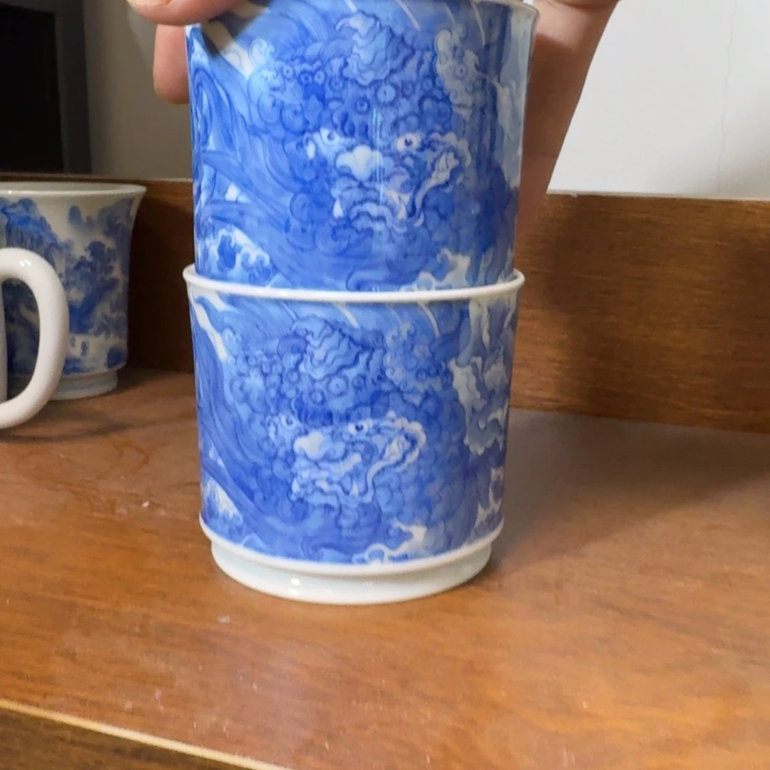 鹰***熊瓷片当代景德镇陶瓷手绘茶具