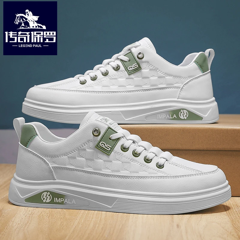 传奇保罗鞋子男款爆款2025春季新款潮鞋透气运动休闲百搭潮牌板鞋