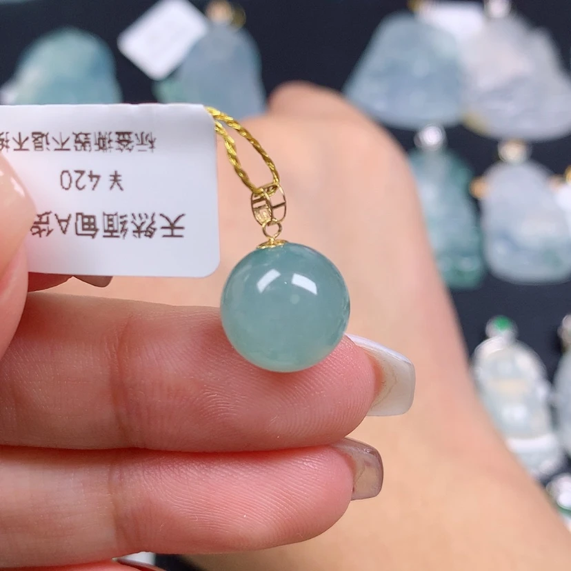 【闪购商品】翡翠18K金镶嵌颈饰珠子