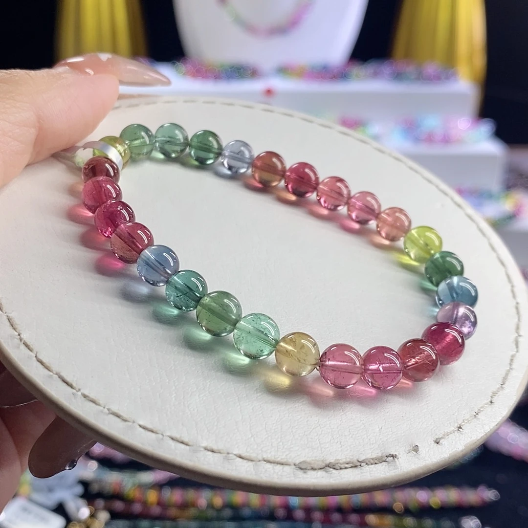 未镶嵌手链碧玺艳丽