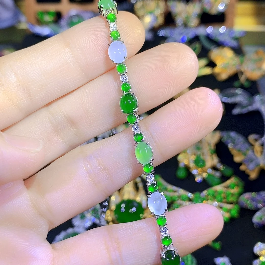 吊坠(不含链)银S925镶嵌翡翠