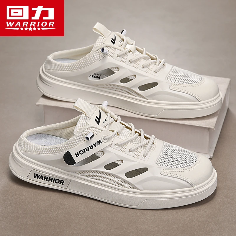 回力男鞋冬季2025新款半拖鞋网面透气懒人休闲鞋一脚蹬男士潮鞋子