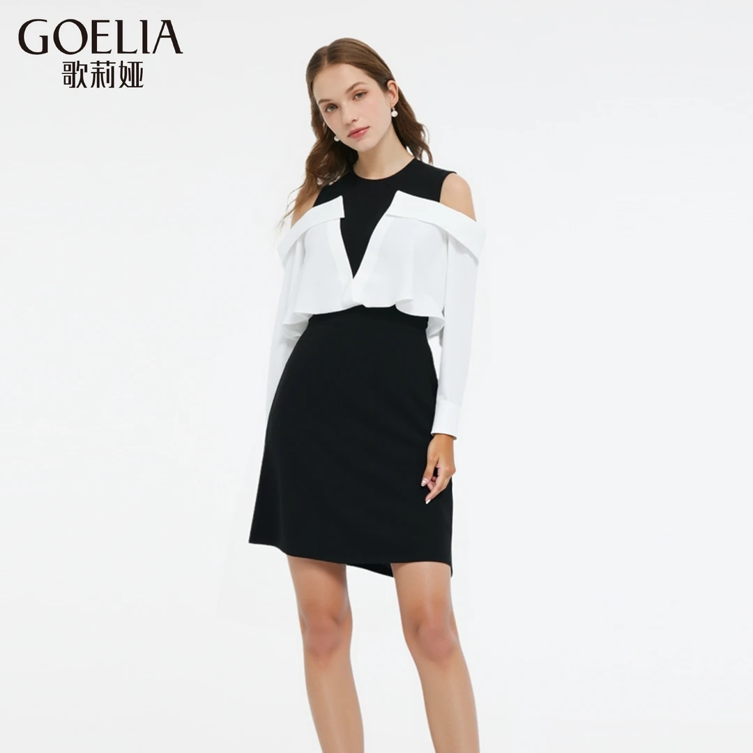 【首降】歌莉娅假两件针织连衣裙夏季新品衣服通勤法式1E4L4K4W0