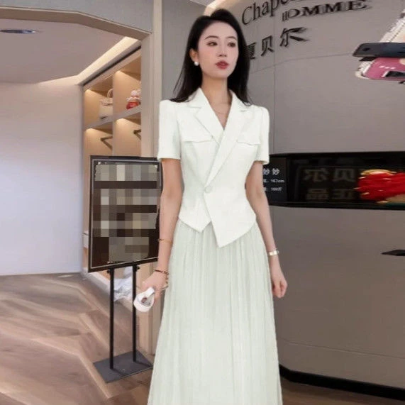 5573夏季2025新款套装时尚气质高级上衣网纱半身裙两件套女