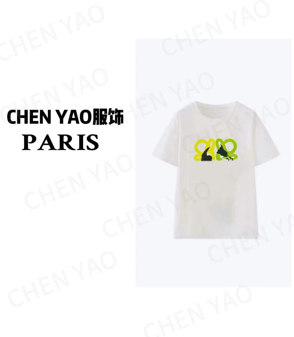 【小罗星球】轻奢时尚百搭 重工3D立体手工烫钻夏季设计短袖