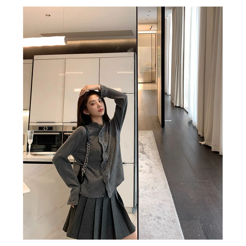 秋季设计感简约风修身显瘦上衣穿搭气质时尚高腰a字半身裙套装女