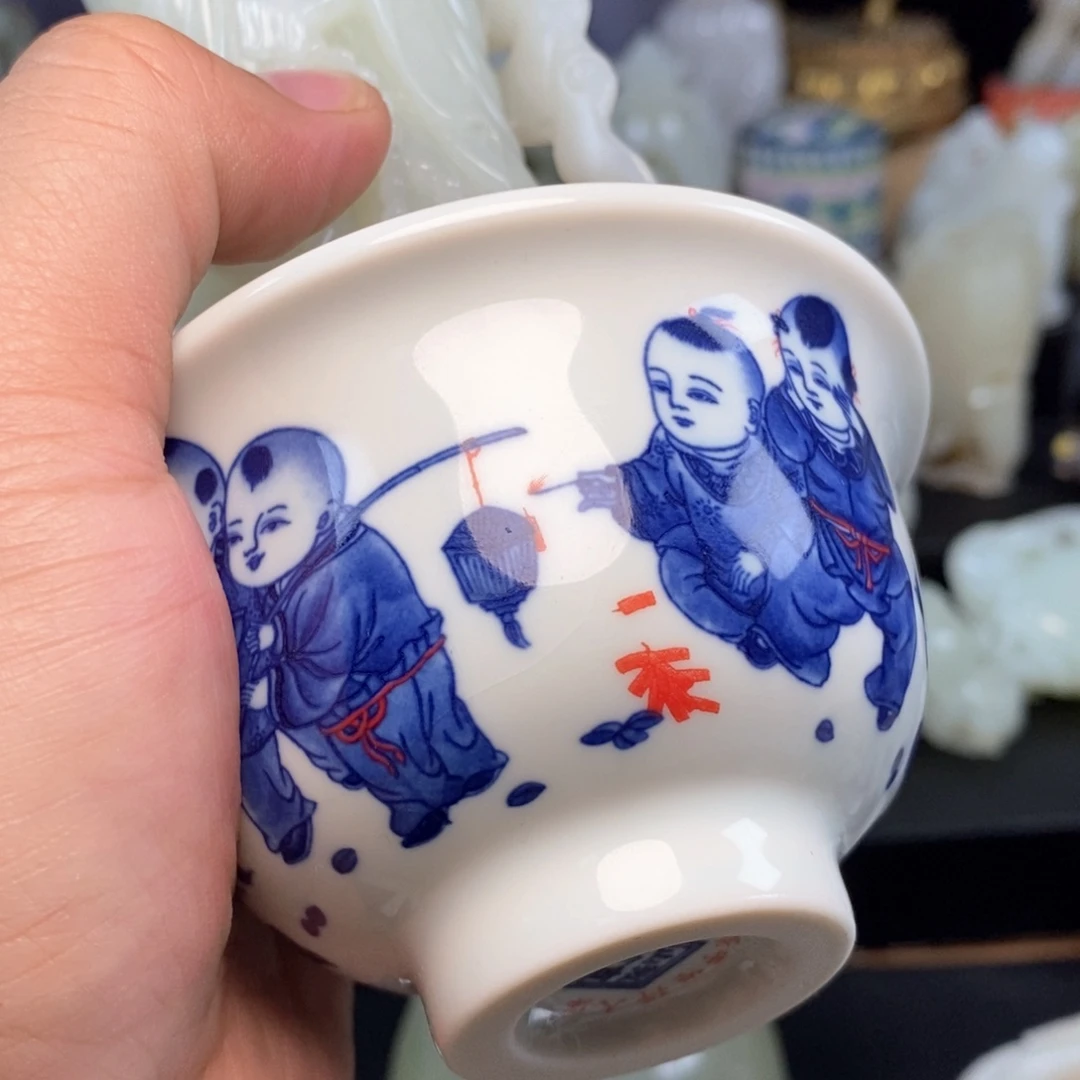 用*青花瓷茶杯一个观音