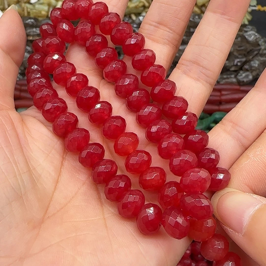 玛瑙/玉髓合金珠宝半成品电镀白水晶8mm一条