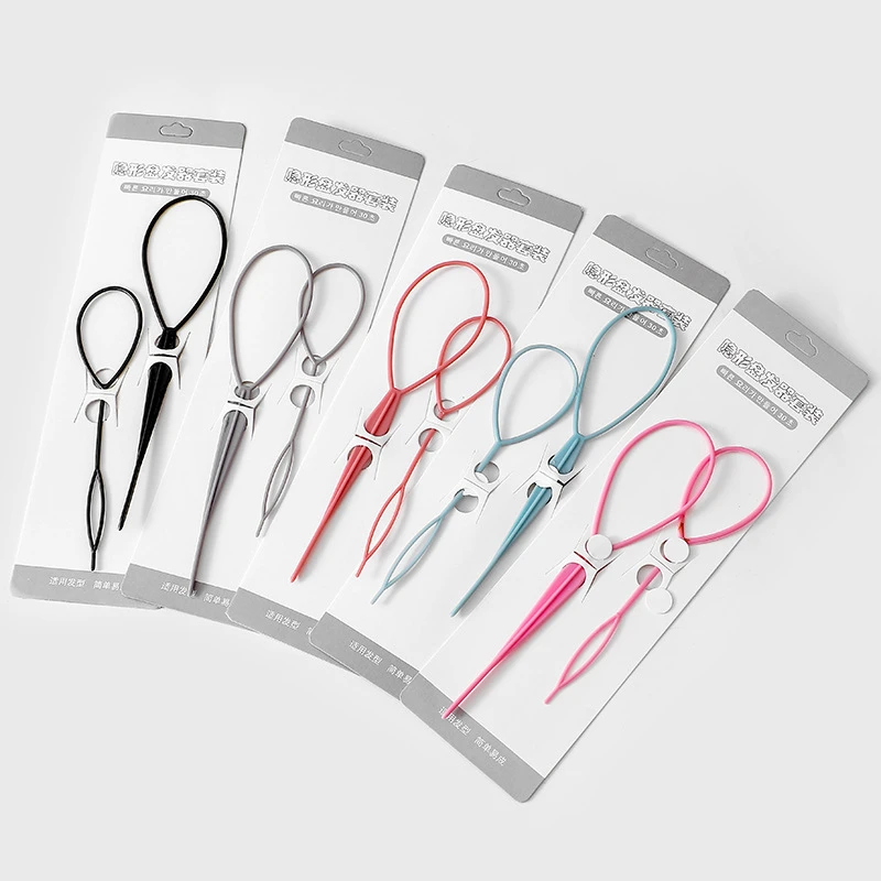 【1套装】造型发针编发器拉发针女隐形掏发器新款盘发编发器卡纸装