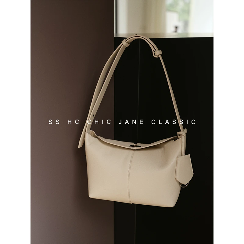 JANE池简 意大利头层粒面小牛皮 VTG单肩/斜挎大容量手提包