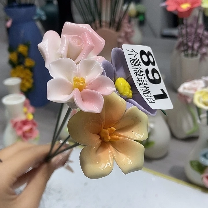 陶瓷纯手工捏花设计