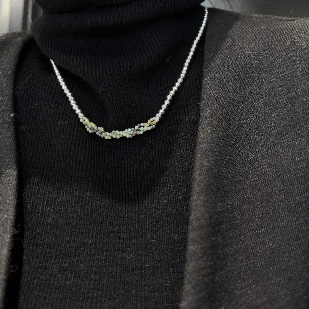 链子足银 阿腾莎银饰 项链 自然未晴 纯银时尚百搭小众手工项链