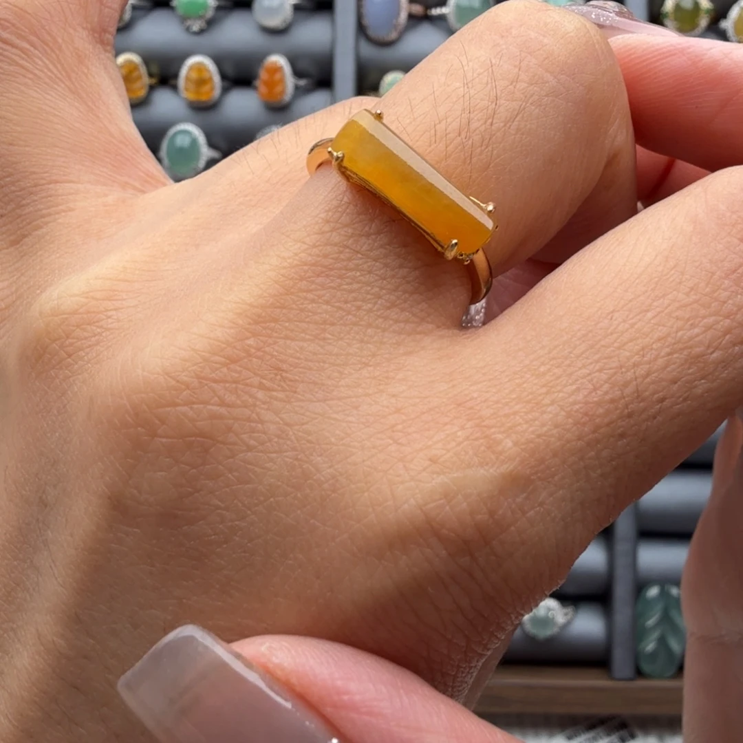 翡翠银S925镶嵌颈饰戒指