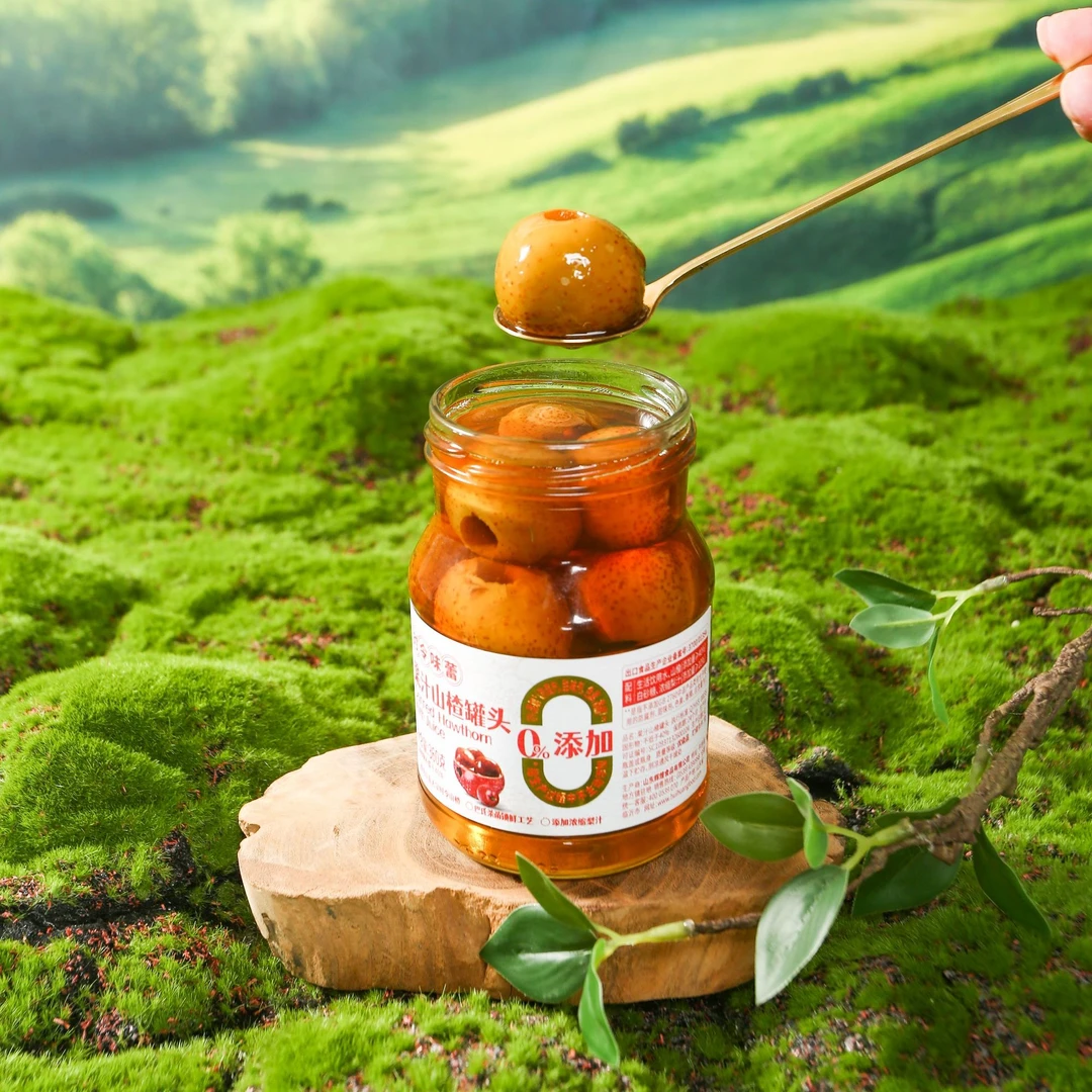 果汁山楂罐头水果罐头营养360g到手4罐精选大果开盖即食