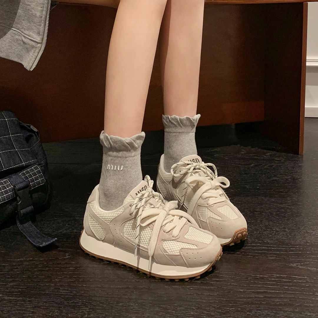 「稳叔」耶鲁女孩【增高3.5cm】春季新款百搭休闲运动鞋子女