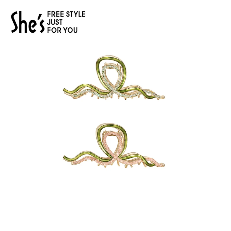 shes莫奈印象轻奢藤蔓大号抓夹发抓盘发鲨鱼夹后脑勺发饰优雅