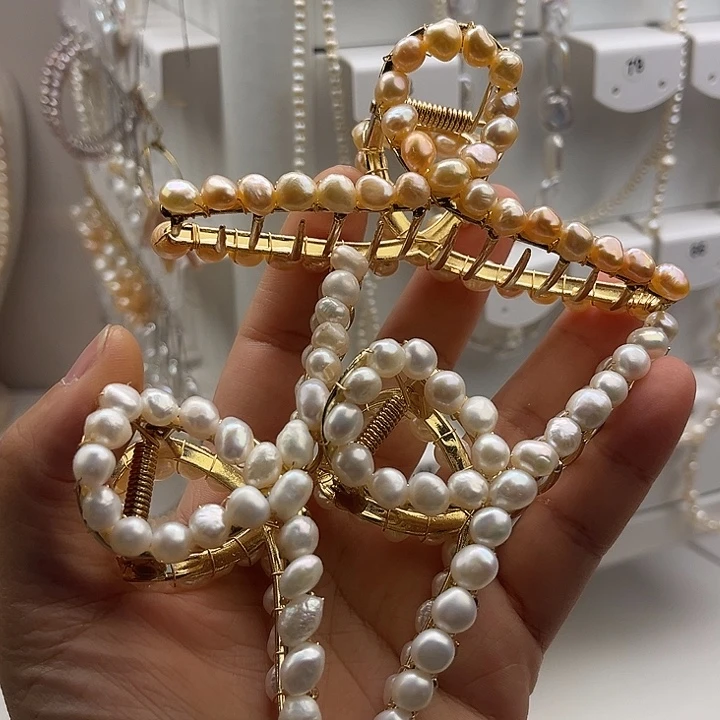 淡水珍珠发夹未镶嵌