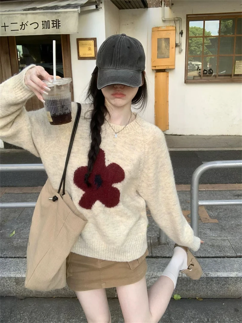 编号对应衣服 针织通勤厚款套头款长袖毛针织衫秋冬慵懒风套头