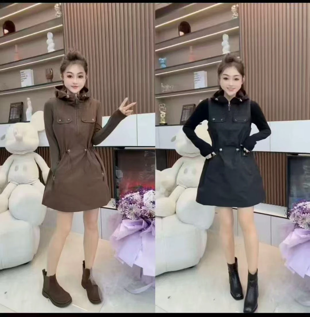 2025秋季新款高级宽松时尚显瘦通勤风马甲裙+打底衫两件套8879