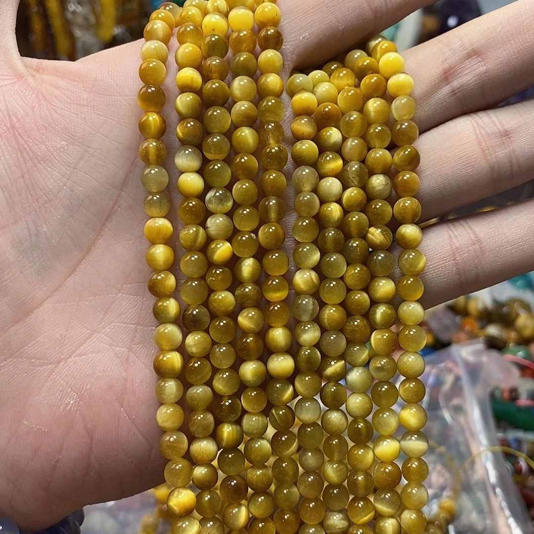 石英质玉未镶嵌，A品金虎眼6mm，