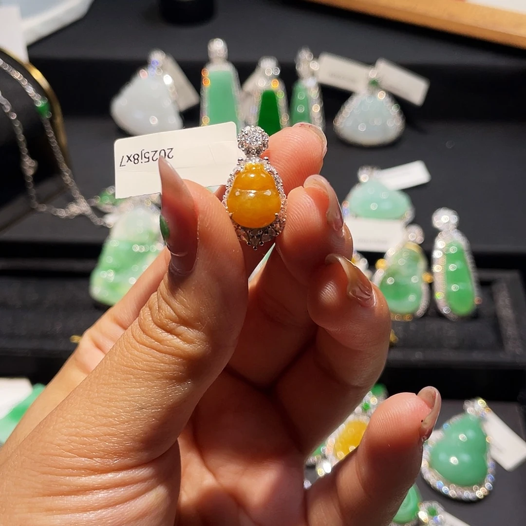 翡翠银S925镶嵌颈饰