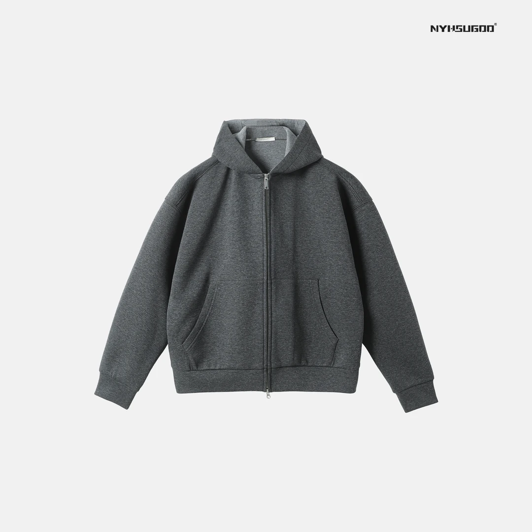 NYHSUGOO/南乙3495-3495-1春季双色拼接空气层卫衣外套灰色卫裤