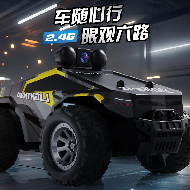新款2.4G带航拍遥控车1:28高速漂移越野攀爬皮卡玩具高级黑科技