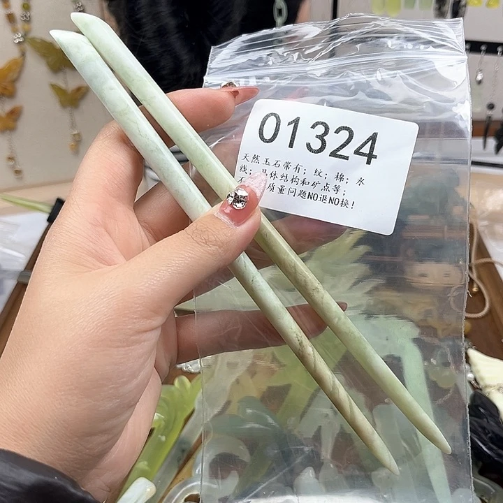 蛇纹石玉发簪合金