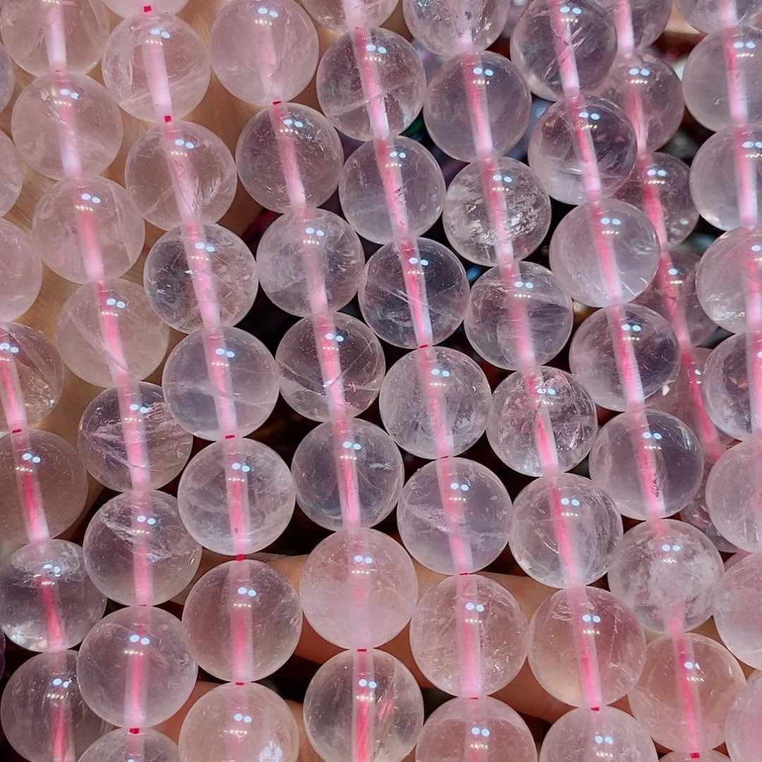 玛瑙/玉髓未镶嵌珠宝半成品14mm天然六芒星马粉水晶一条