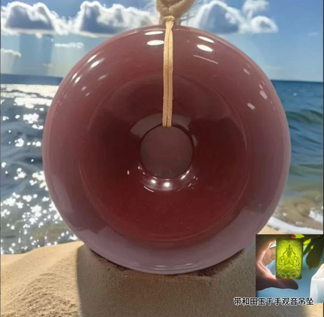 红平安扣 吊坠 玛瑙 542带千手观音 带礼盒 CKR1