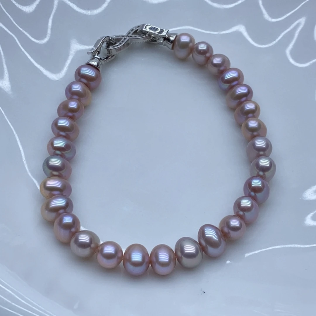 淡水珍珠银S925镶嵌天然淡水珍珠无人工干预4