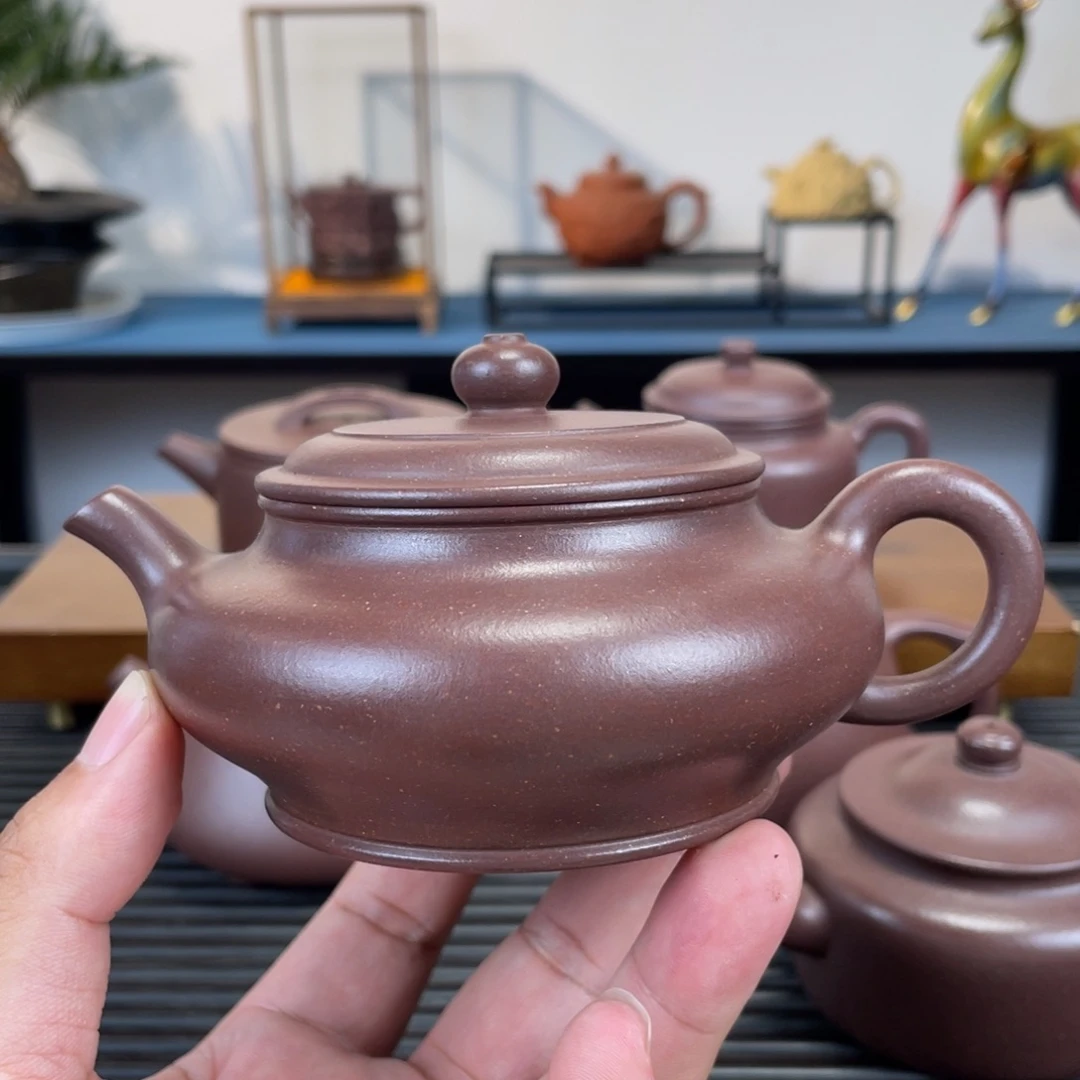 茶壶紫砂底槽青虚扁210cc