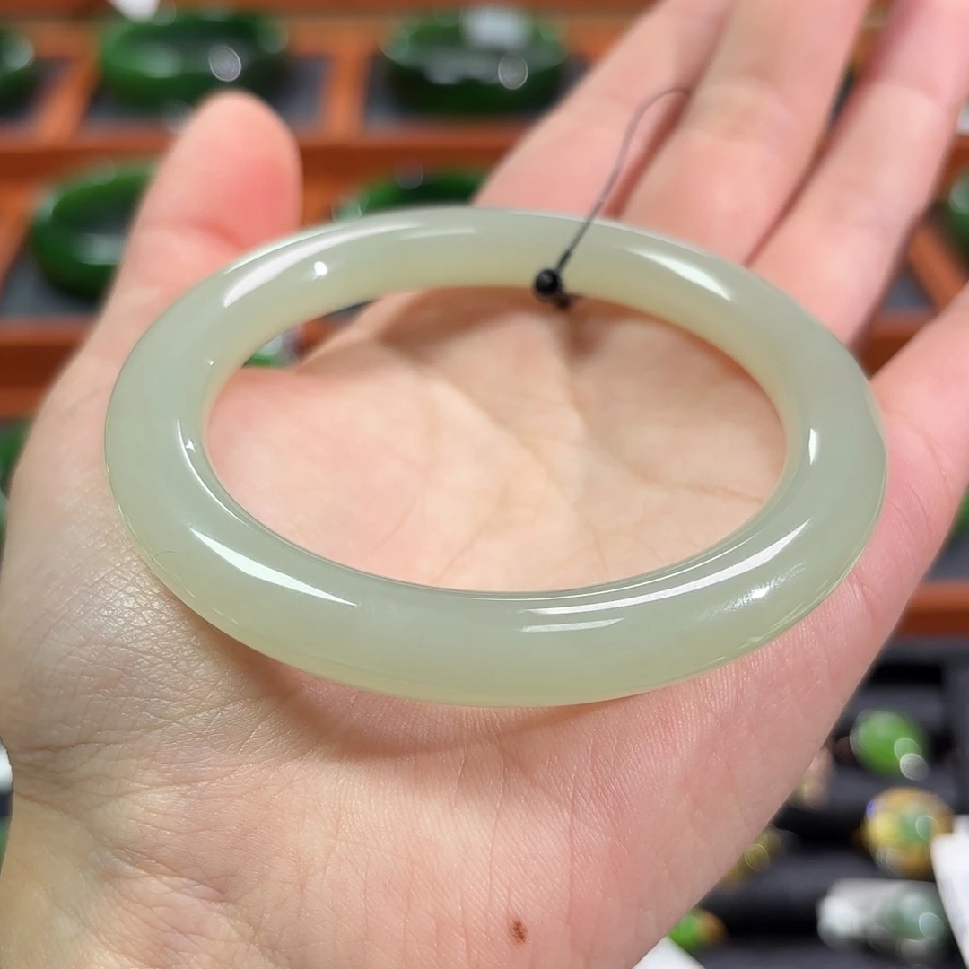 和田玉未镶嵌手镯冰胶蜂蜜水美人条5657
