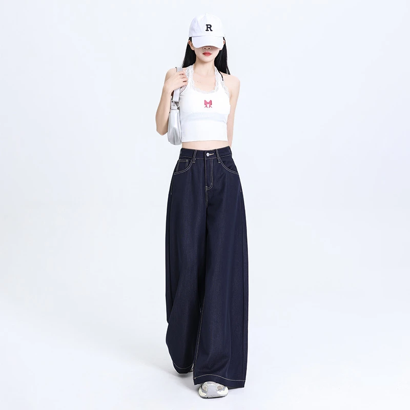 199 KRO全新二代升级原牛色阔腿牛仔裤女慵懒垂感宽松显瘦