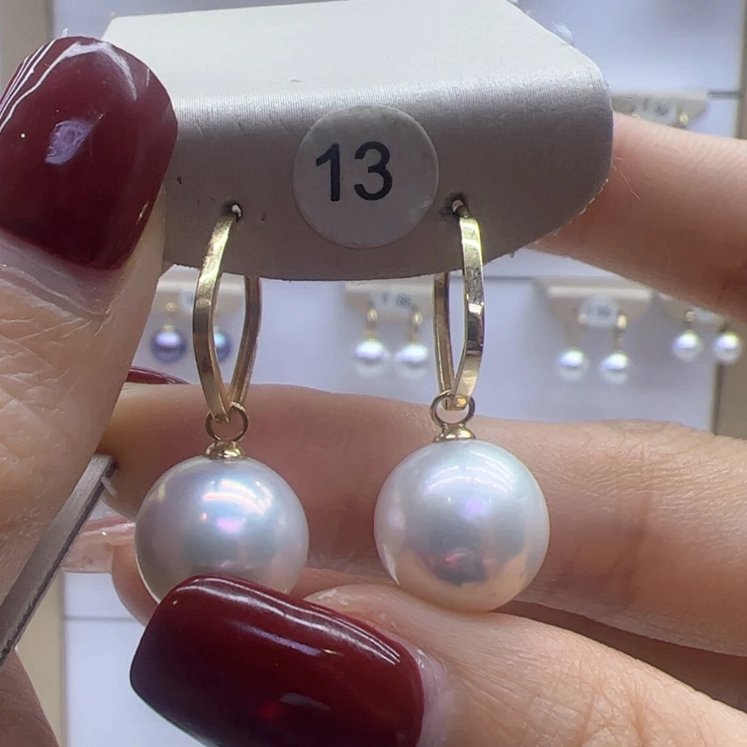 淡水珍珠耳饰18K金镶嵌