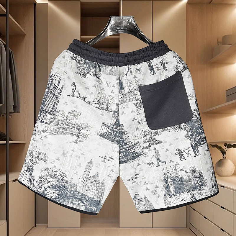 【月华专属V字母-短裤 】夏季新品轻奢时尚短袖男女同款--BA2105-2