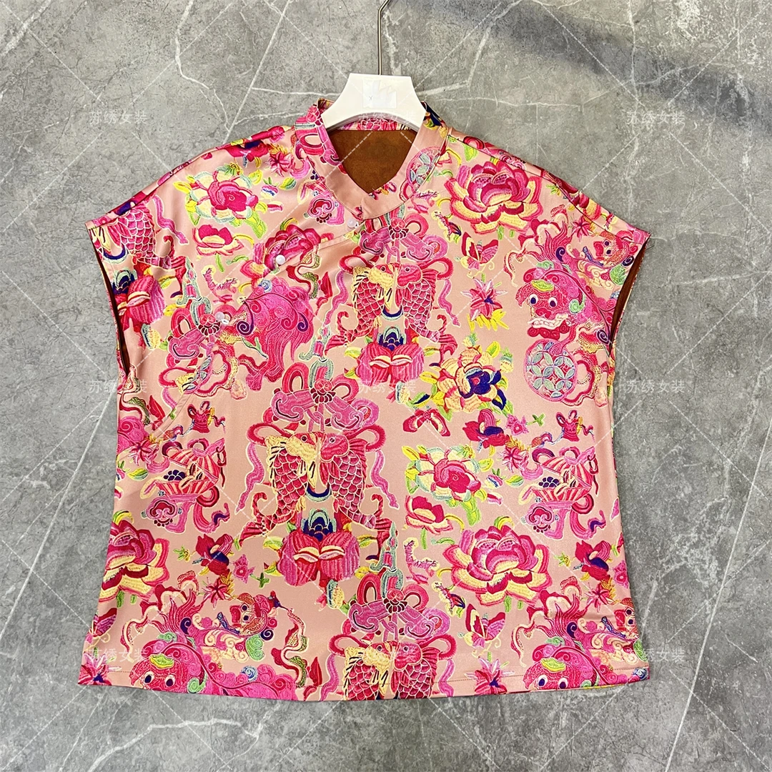 【飞飞袖】高端华尔缎气质优雅新中式短袖宽松显瘦上衣国风古法衬衫